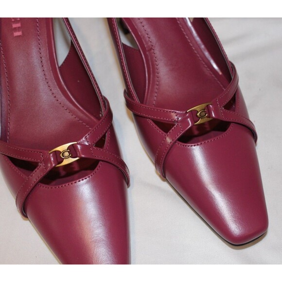Coach Women’s Rowyn Leather‎ Slingback Heeled Sandals Pink - Picture 2 of 7